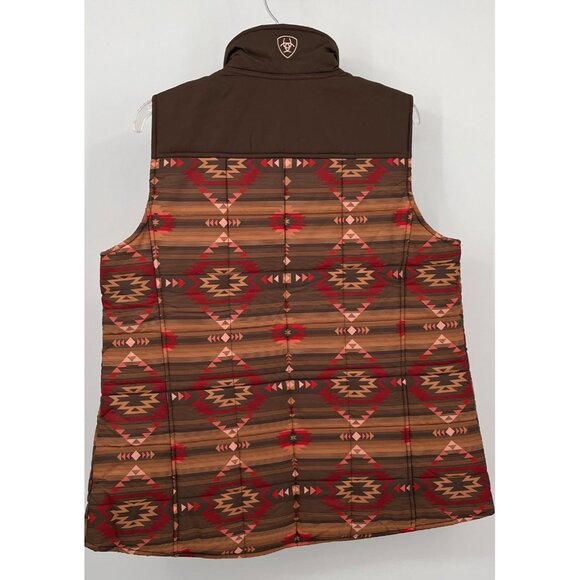 Ariat Real Crius Insulated Women's Vest Size XL Aztec Print Sleeveless Zip Front - Picture 2 of 16
